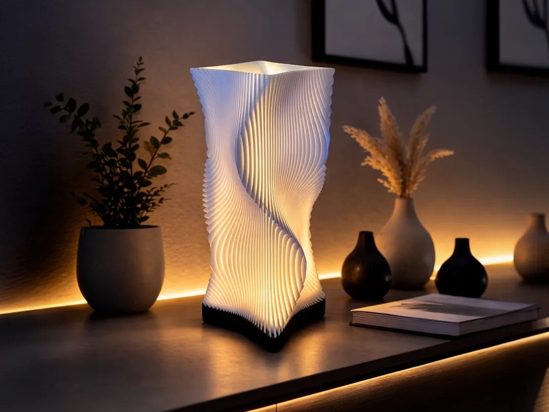 Helix lamp — lights on