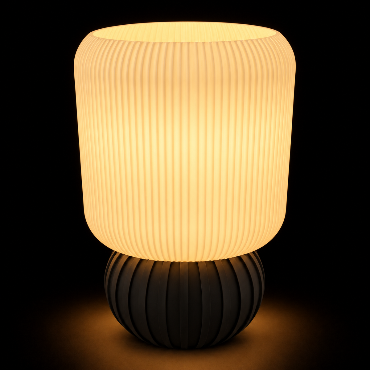 Orbit lamp — lights on — studio