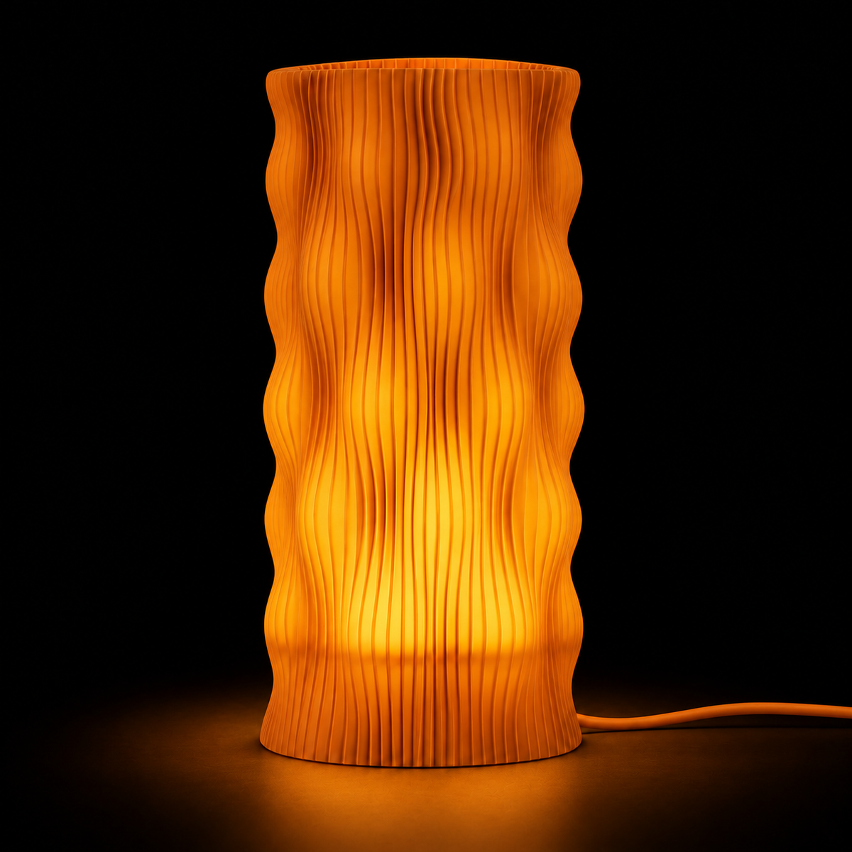 Ember lamp — lights on — studio