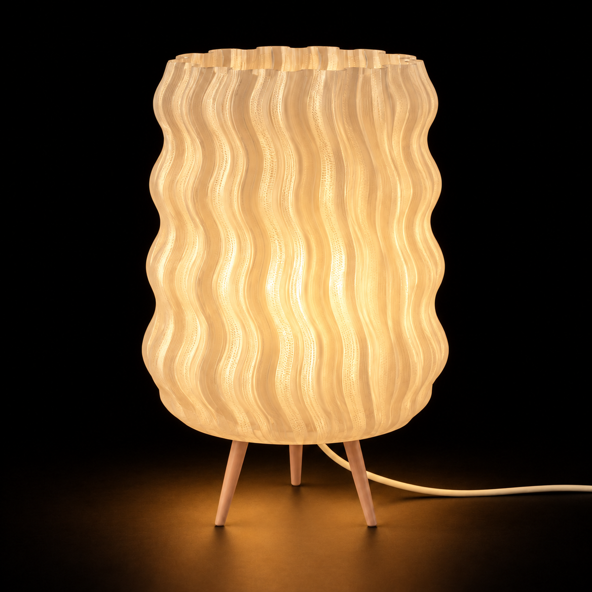 Tide lamp — lights on — studio