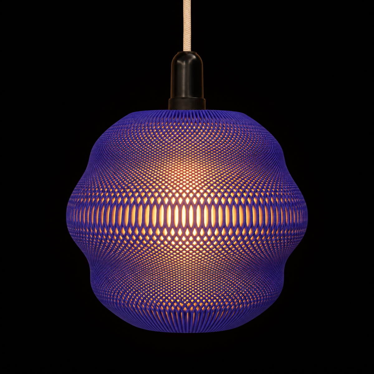 Ripple Pendant lamp — lights on — studio
