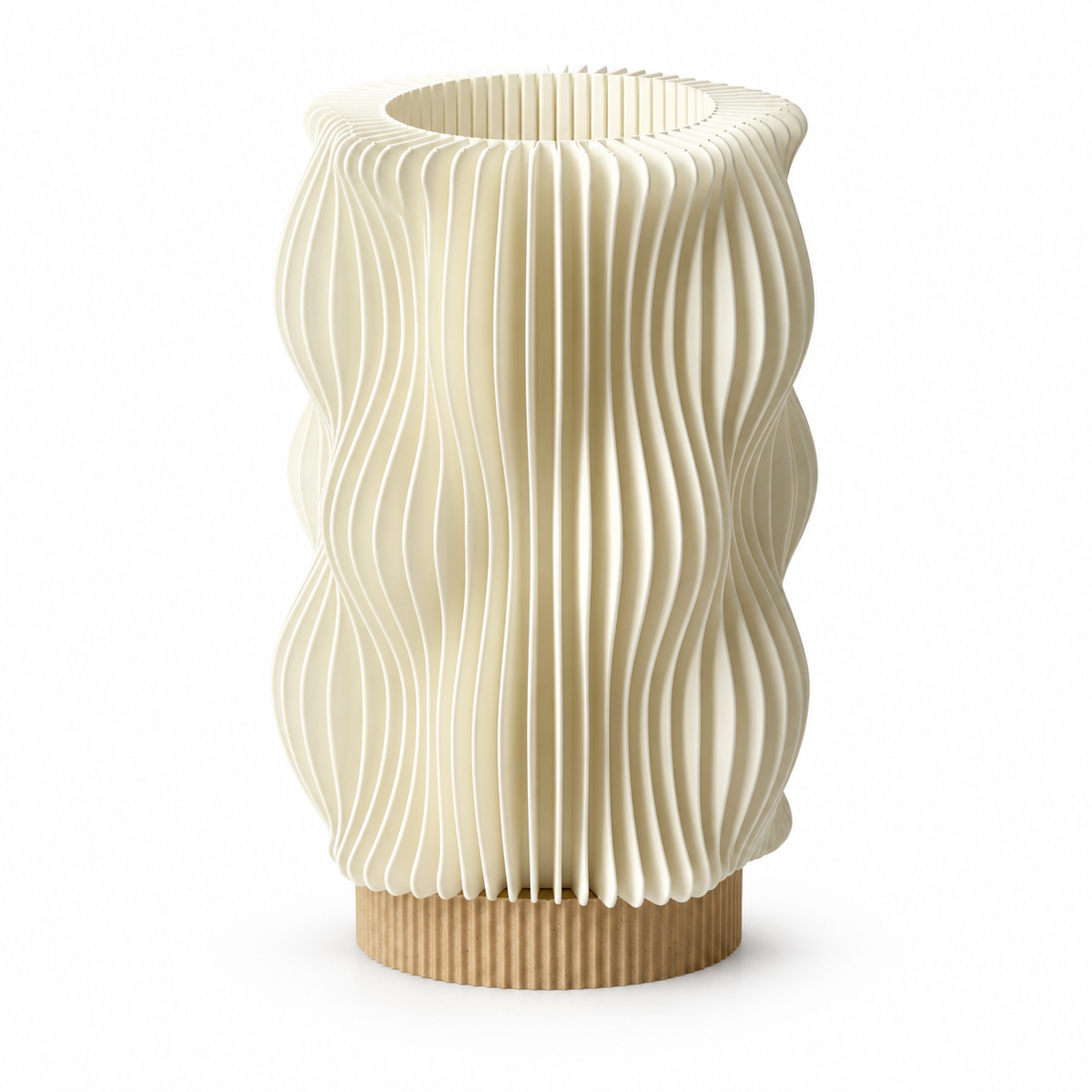 Wavy Tower lamp — lights off — studio