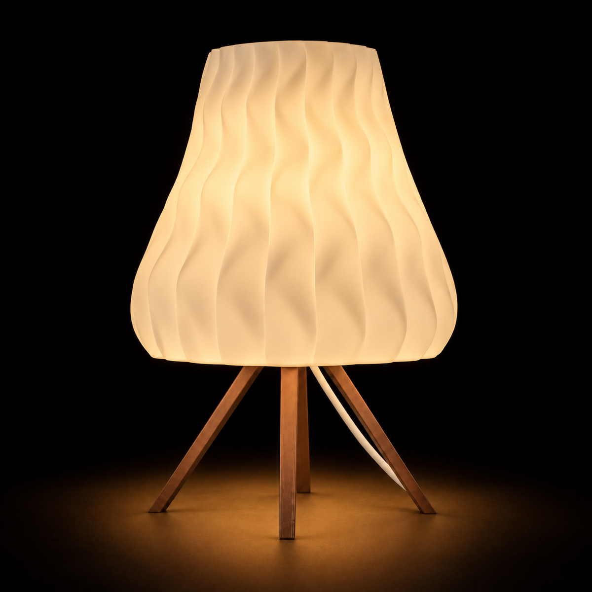 Ripple Bell lamp — lights on — studio