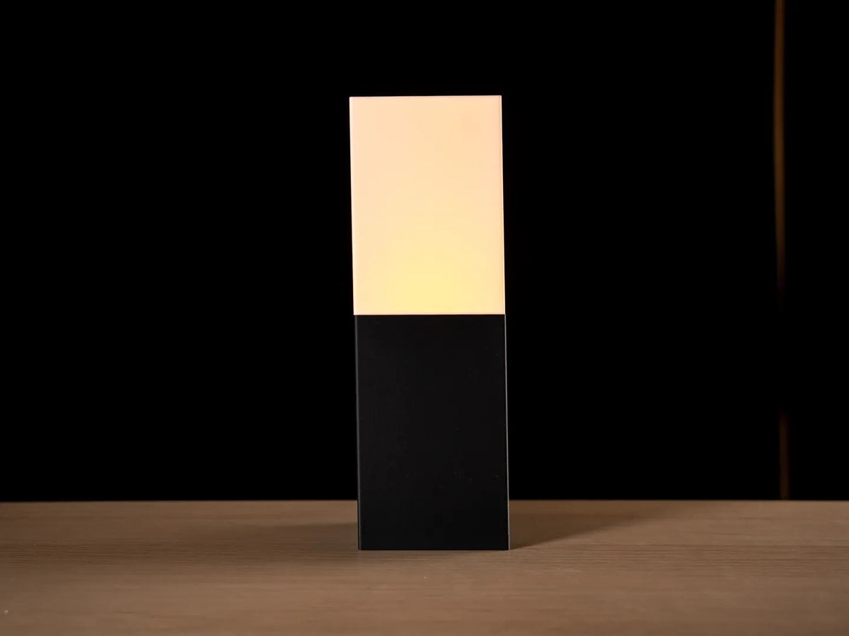 Quiet Monolith lamp — lights on
