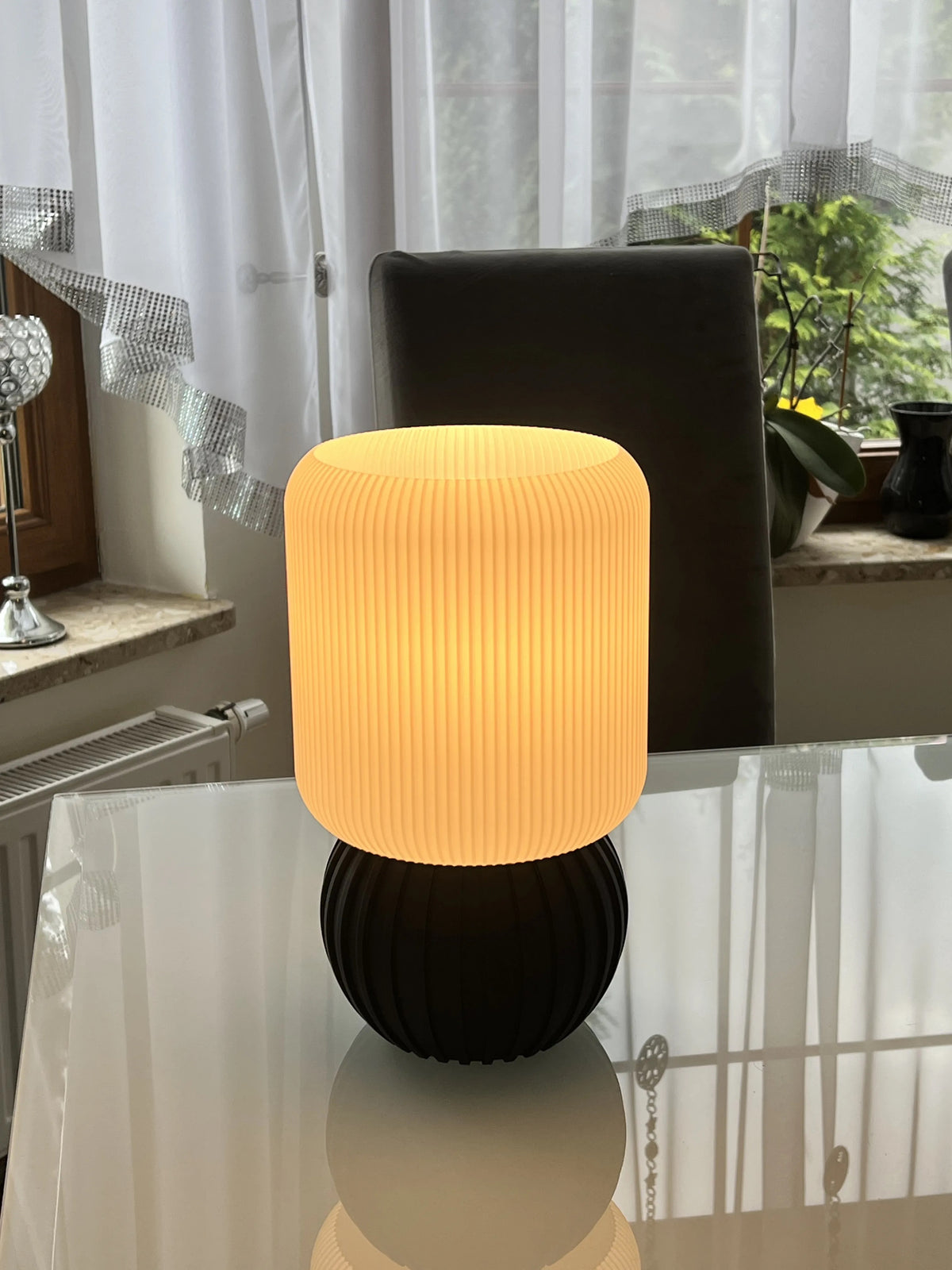 Orbit lamp — lights on
