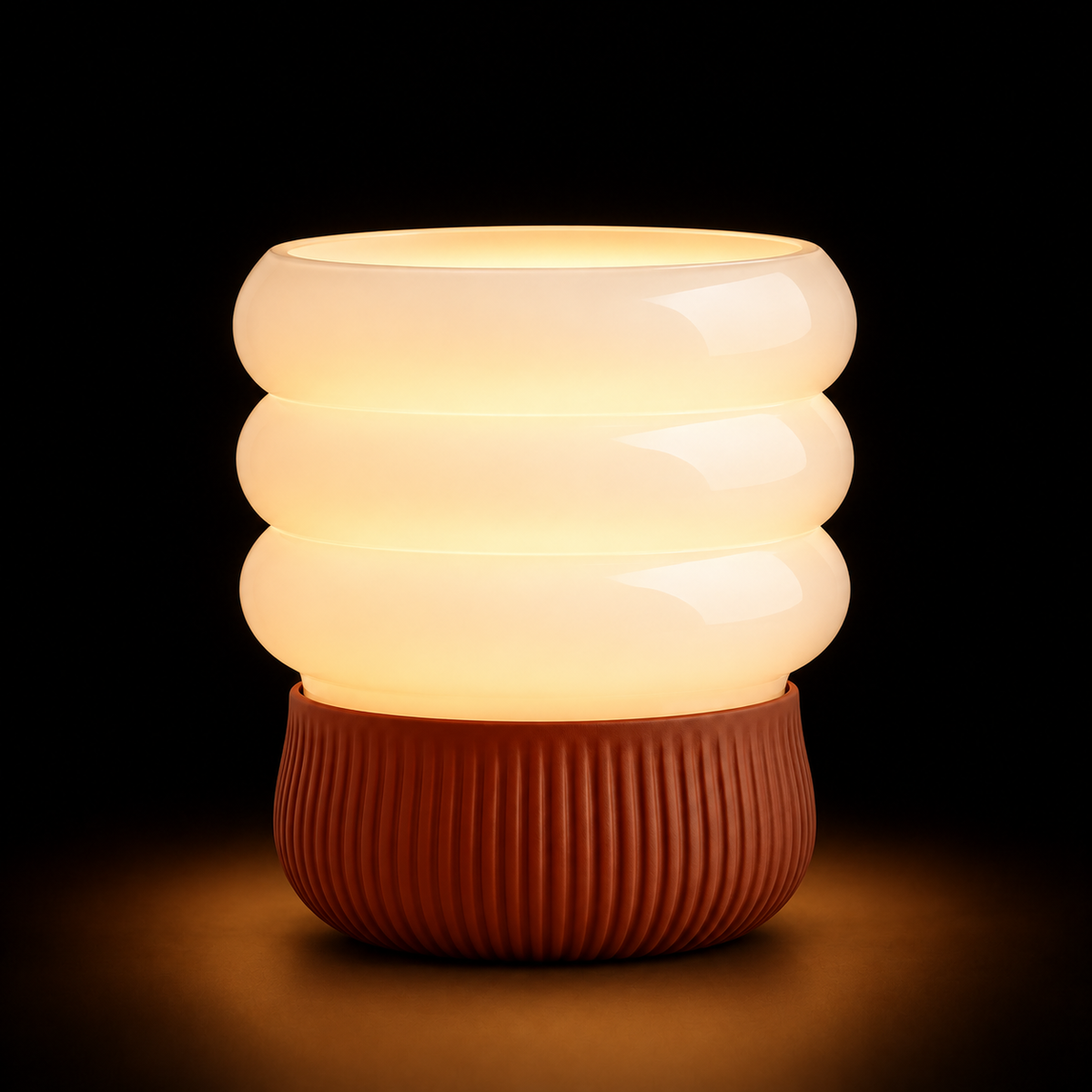 Ripple lamp — lights on — studio