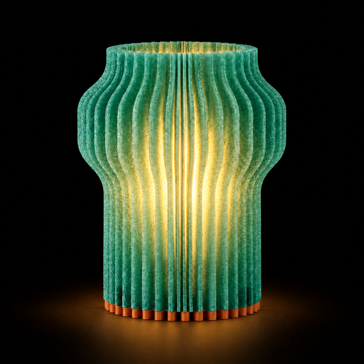 Flute lamp — lights on — studio