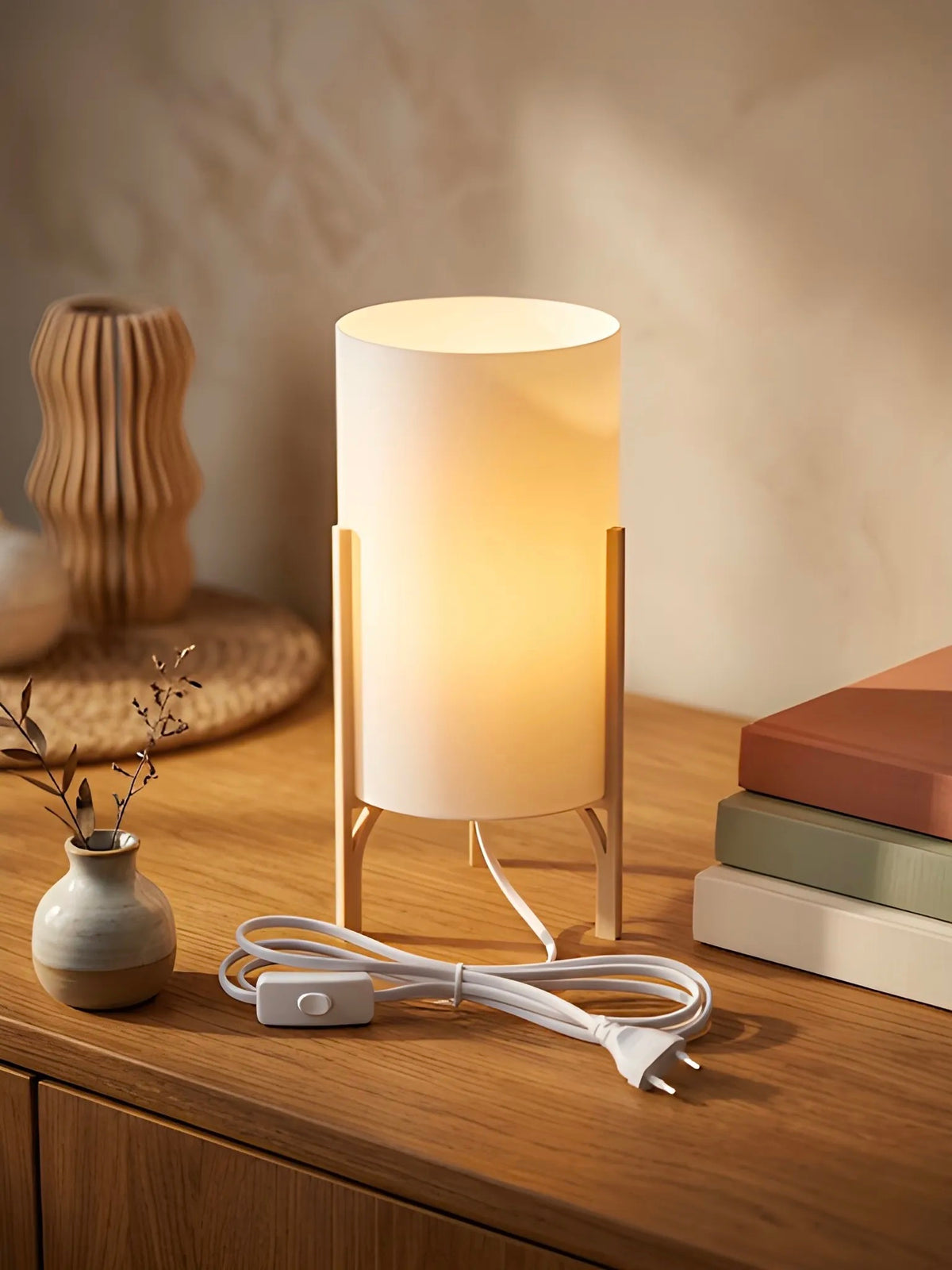 Column Table lamp — lights on