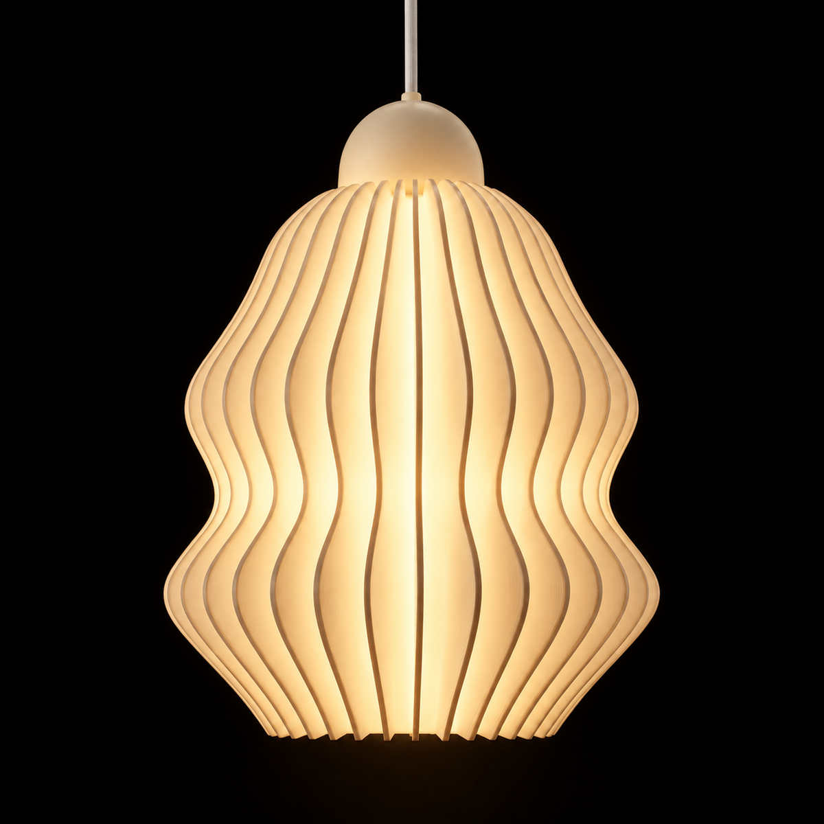 Waist Pendant lamp — lights on — studio