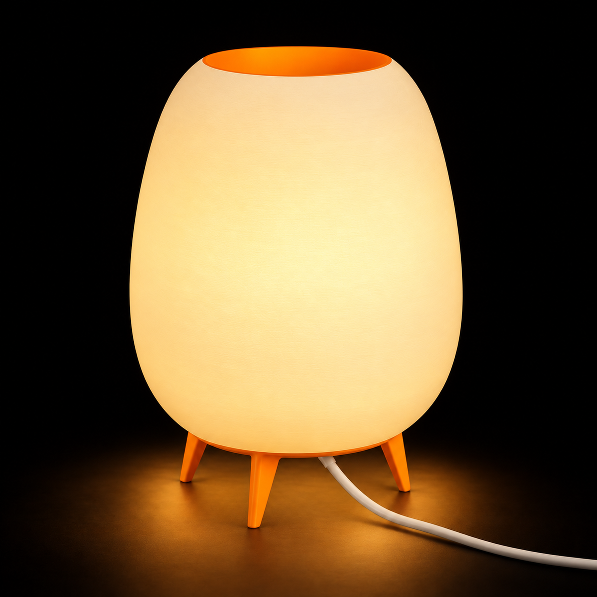 Pod Table lamp — lights on — studio