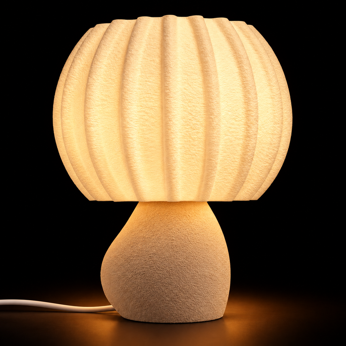Pebble Globe — lampe allumée