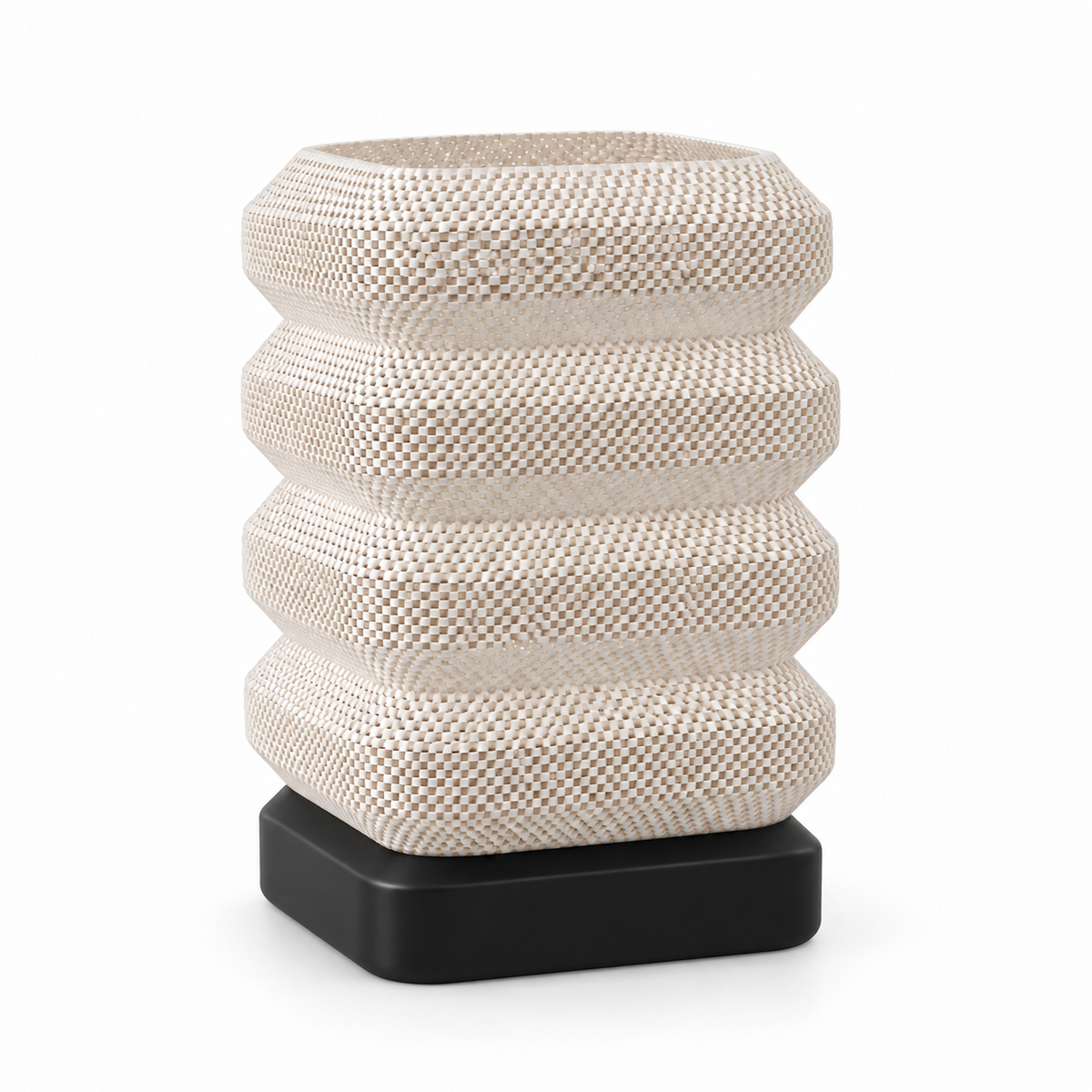 Tier Cube lamp — lights off — studio