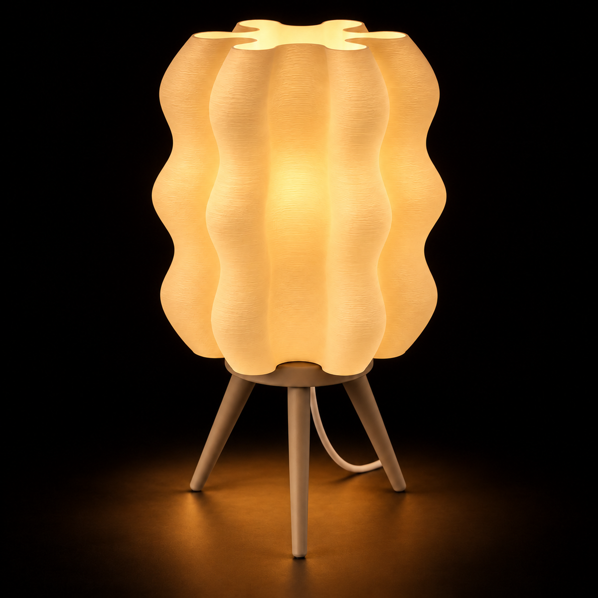 Ripple Tripod — lampe allumée
