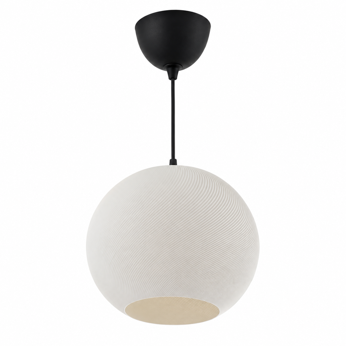 Orbit Globe lamp — lights off — studio