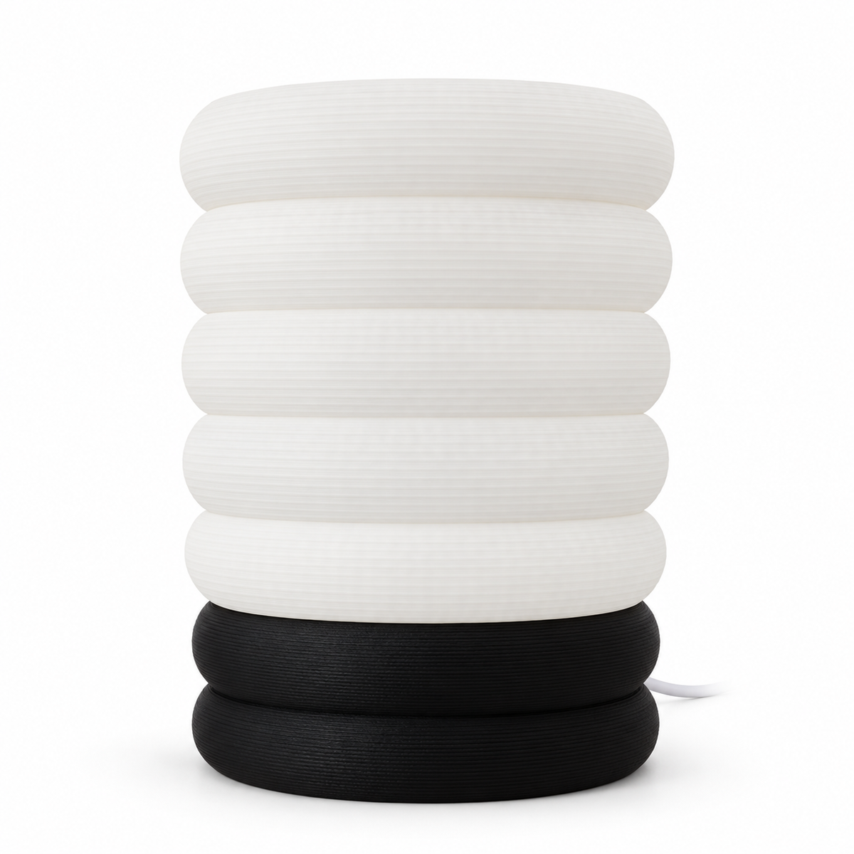 Halo Stack lamp — lights off — studio