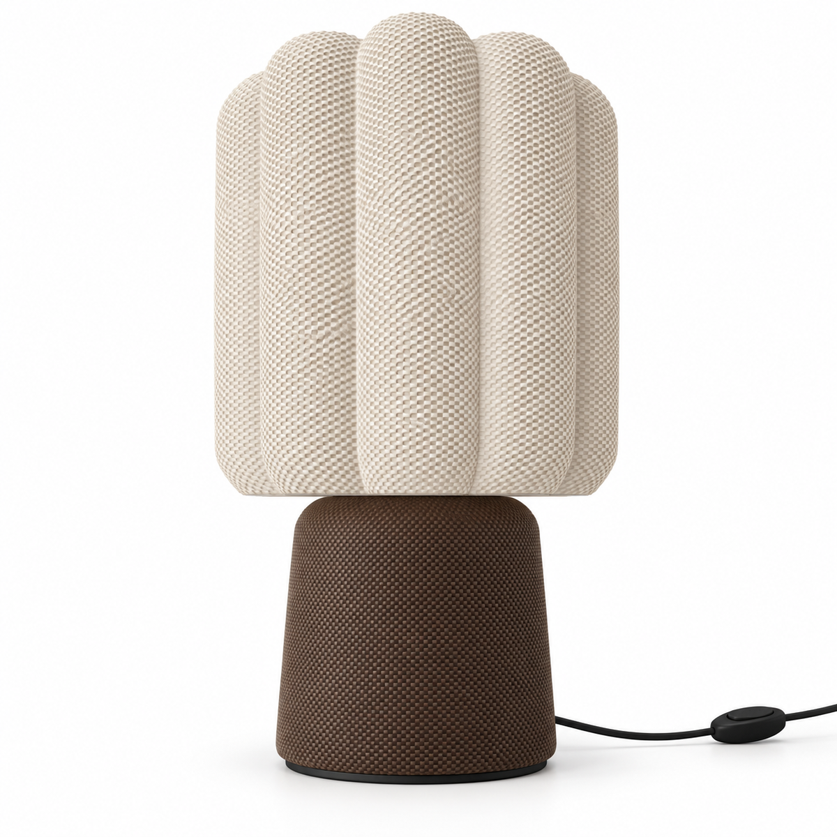 Petal Pillar lamp — lights off — studio