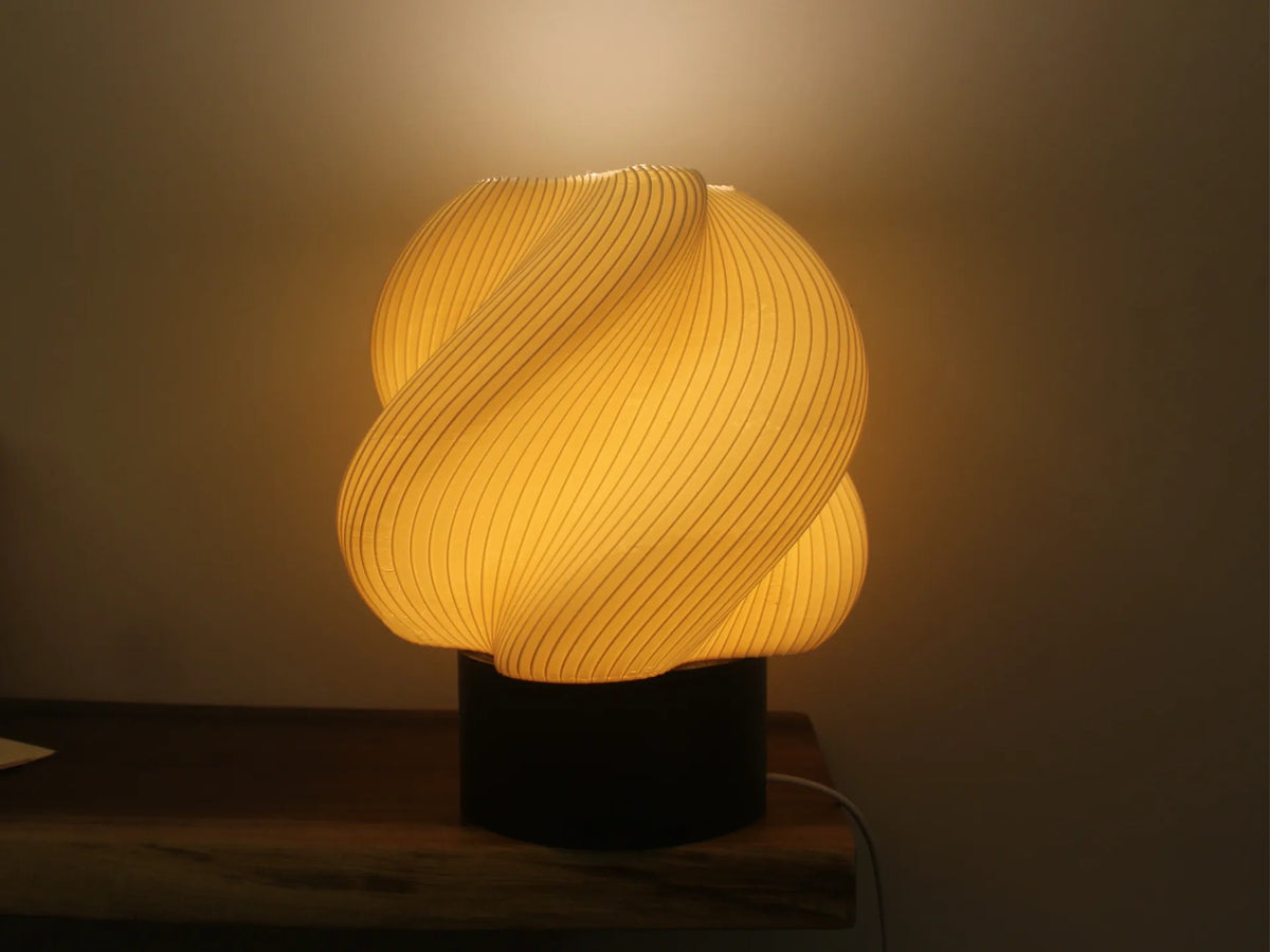 Twist Crest lamp — lights on