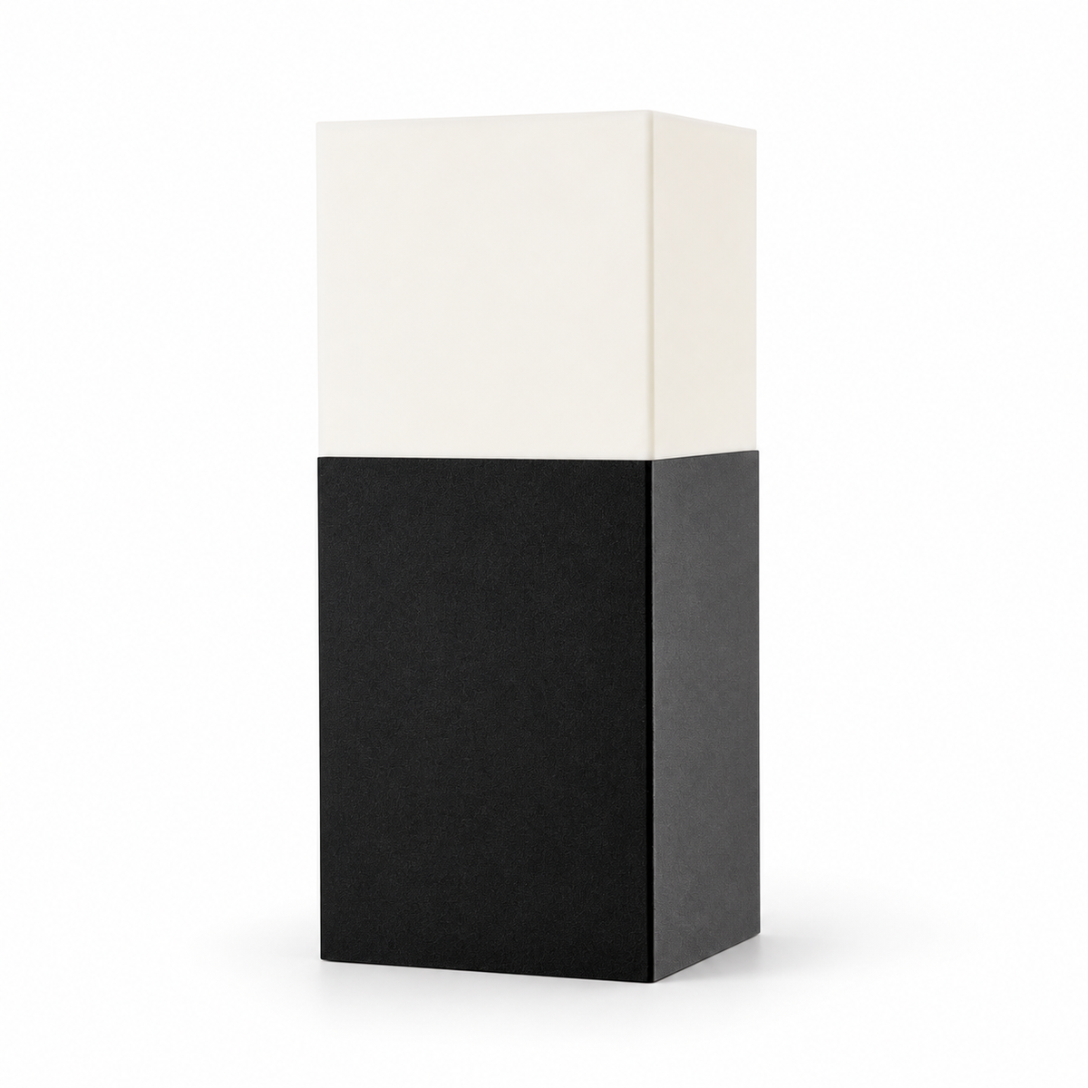 Quiet Monolith lamp — lights off — studio
